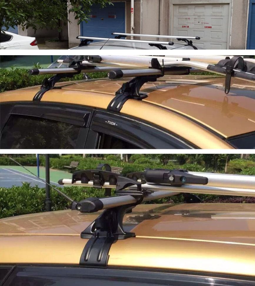 汎用タイプ｜セダン対応 アルミ合金製ルーフキャリア横バー｜ロック付き車用クロスバー｜ルーフラック対応｜ブラック|シルバー