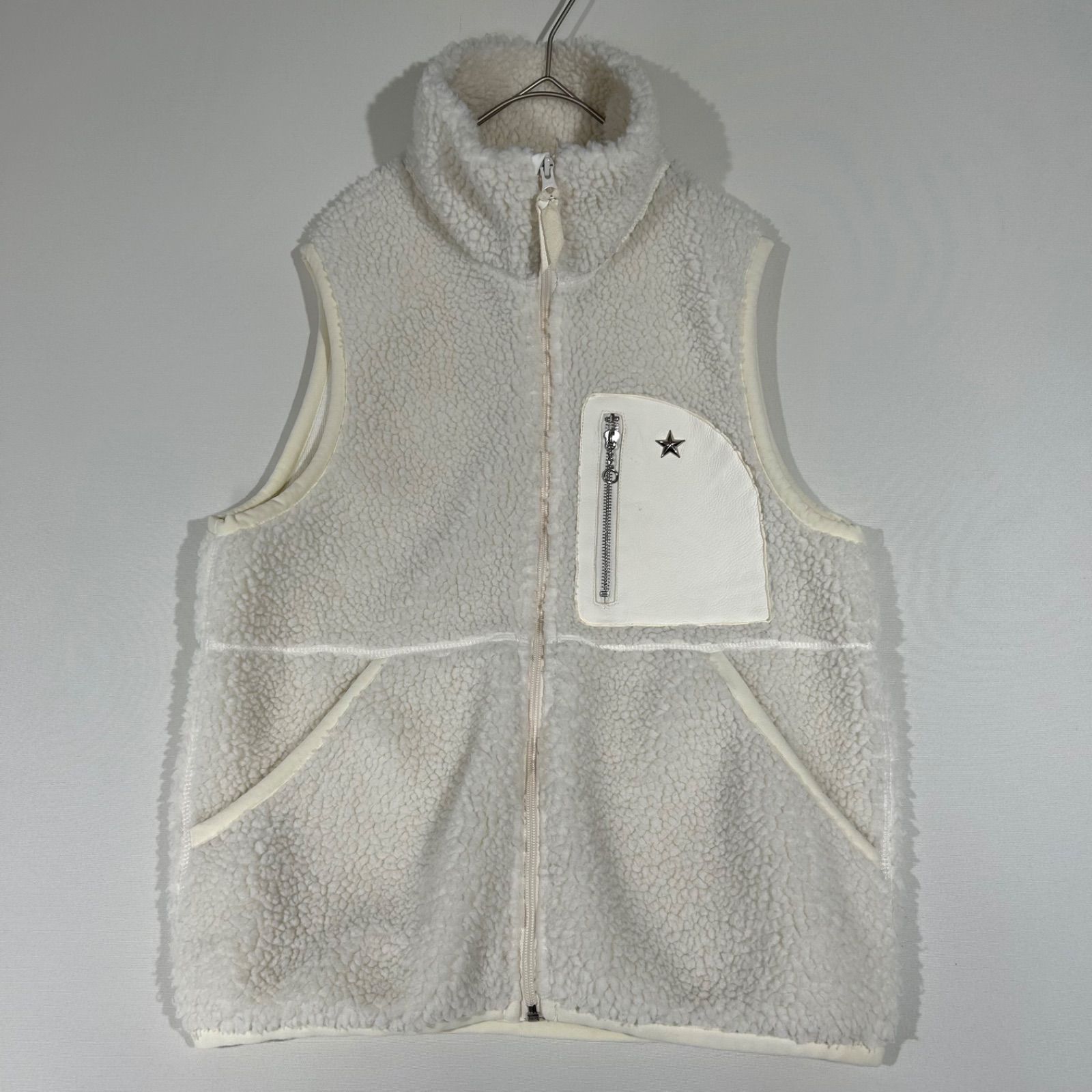 ショット schott レザーポケット パイル ベスト ボアフリース