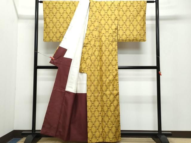 平和屋着物○上質な紬 絣文様 正絹 逸品 CAAV6454vf