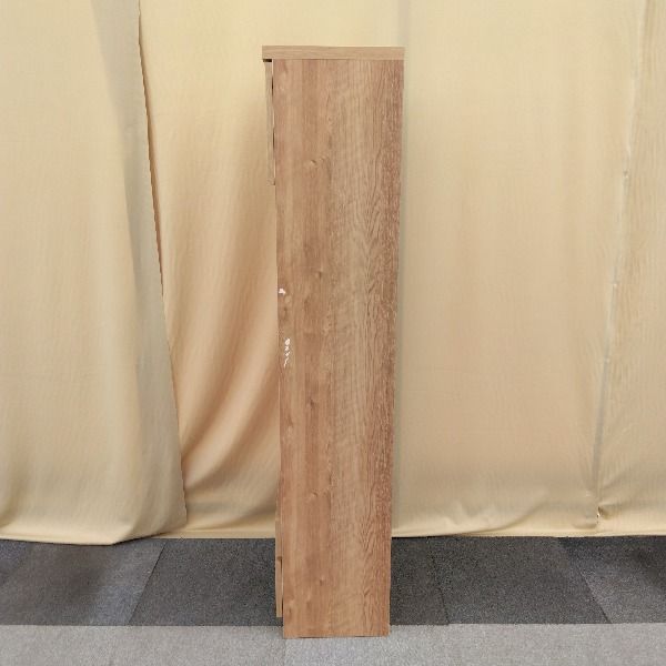 右開き ブラウン 天然木調オープンキャビネット
