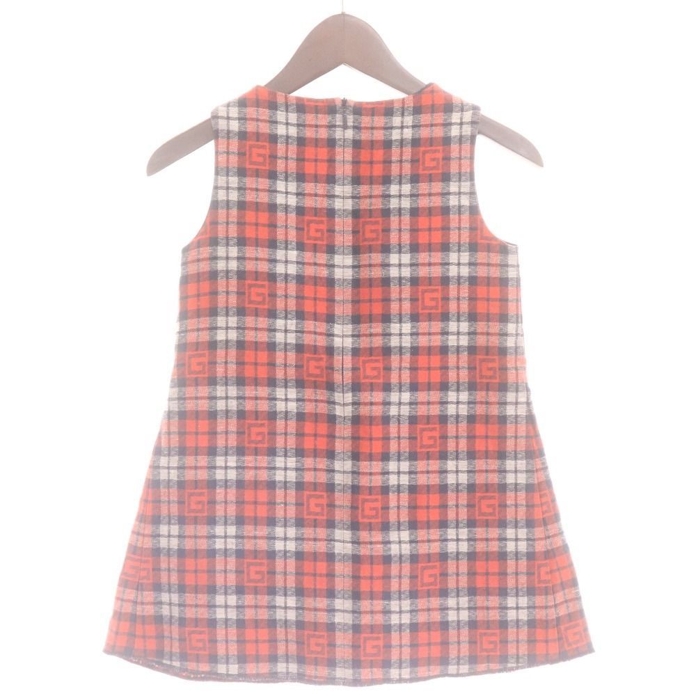 グッチ ワンピース トップス ボトムス ノースリーブ チェック キッズ 5 110|60 レッド系