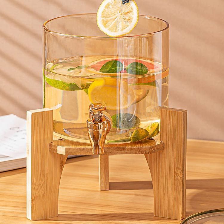 ドリンクサーバー ガラス 蛇口付き 冷水筒 麦茶ポット 2600ml