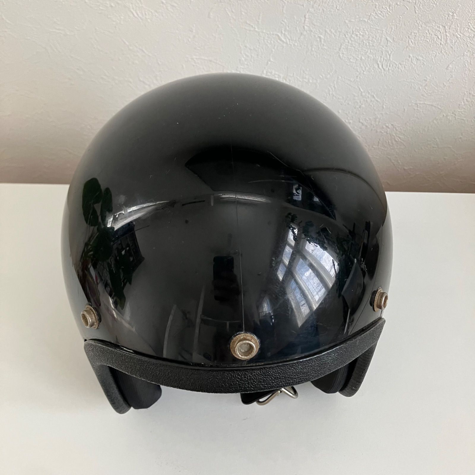 LSI-4170☆ビンテージヘルメット 1970年代製 黒色 ハーレー 旧車