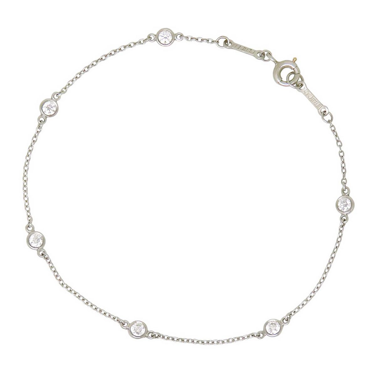 ティファニー バイザヤード ブレスレット 6Pダイヤモンド 17.5 PT950 レディース TIFFANY-Co. ジュエリー