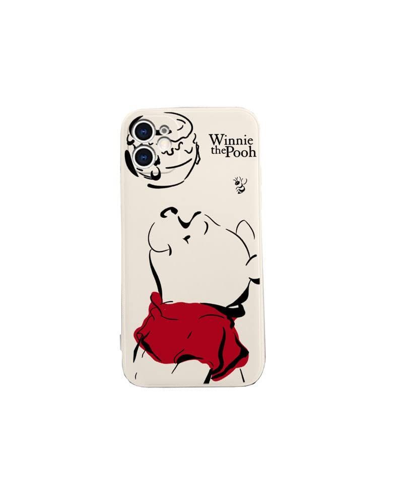 GREDINO iphone14 スマホケース くまのプーさん iphone 14 ハニー ホワイト アニメーション 可愛い プーさん iphone 14 シリカゲル 柔らかい殻 黄色ではない 良いタッチ 可愛い 創意 傷つき防止 薄型 ソ