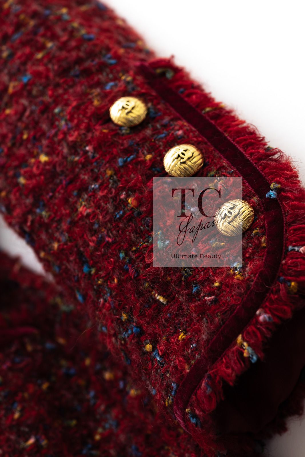 シャネル ジャケット コート CHANEL ヴィンテージ レッド ウール  