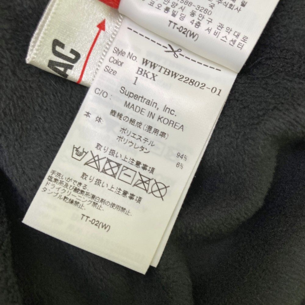 サイズ：1 WAAC ワック 裏起毛ハイネック 長袖Tシャツ ブラック