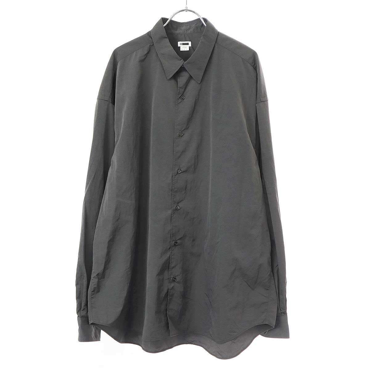 H ビューティーアンドユース　25SS オーバーサイズ ブラックシャツ L H BEAUTY & YOUTH エイチビューティーアンドユース 25SS