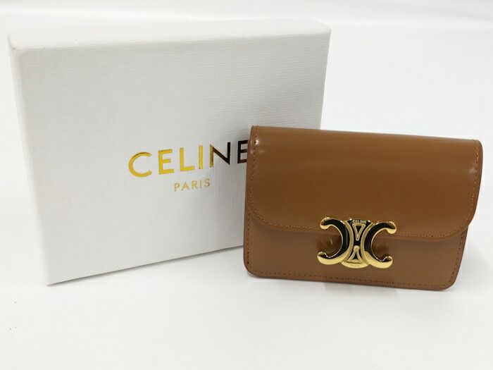 全品全国 送料無料！ CELINE トリオンフ カードケース レザー ブラウン