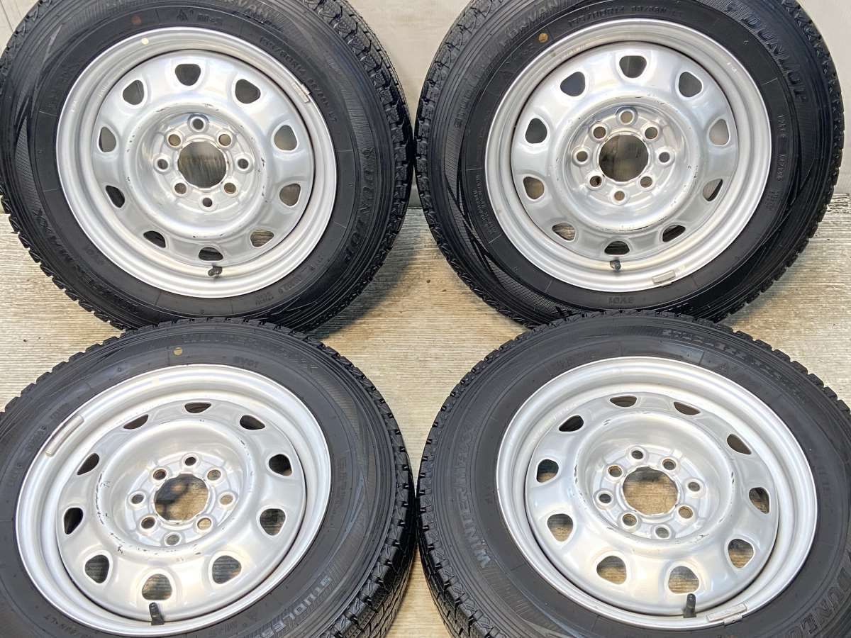 155|80R14 88|86LT ダンロップ ウィンターマックス SV01 TOPY V6A 14x5.0 100|114.3-4穴 タイヤ スタッドレスタイヤ ホイールセット 4本セット w14251006010