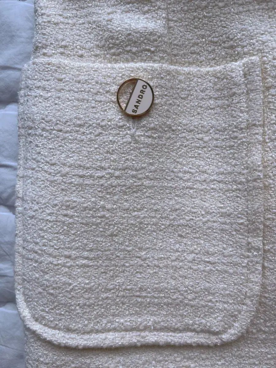 SANDRO サンドロ ツイード アイボリー ミニ ワンピース sandro