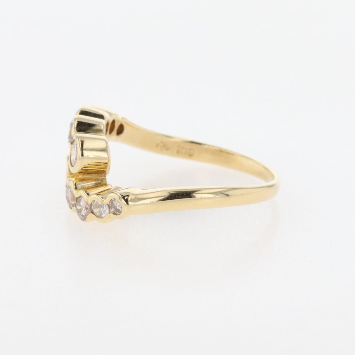 メレダイヤ デザインリング YG イエローゴールド 指輪 リング 8.5号 K18 ダイヤモンド レディース FORTGASGNV_COM_BR