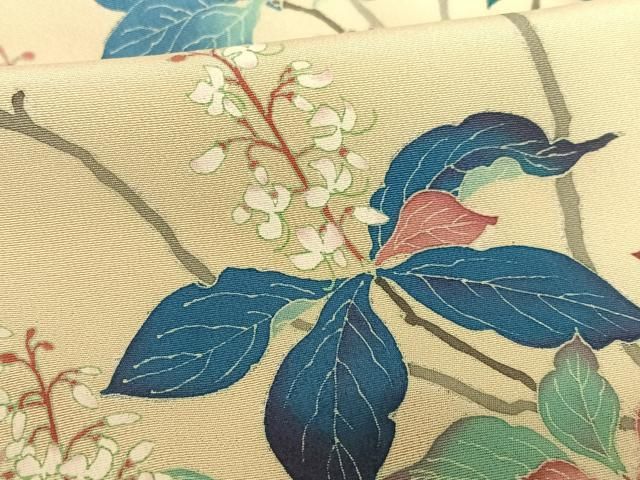 K0686 美品 逸品 ちりめん地 本手加工 正絹 訪問着 K0686 美品 逸品