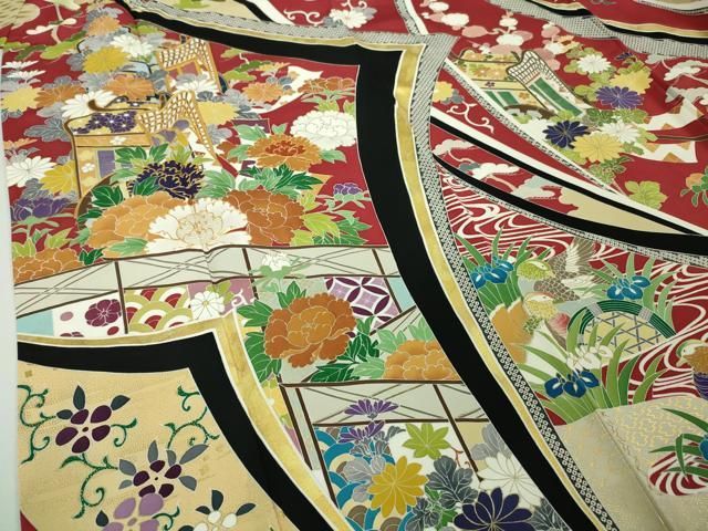 アンティークピケドプロヴァンス 百合風草花紋様スロー エンボス花織