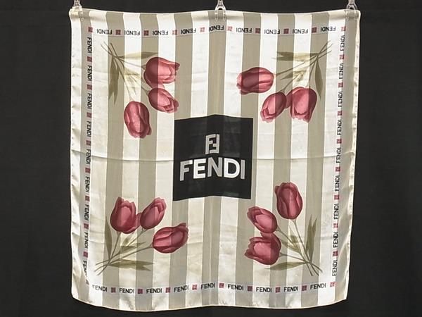 □美品□ FENDI フェンディ 花 フラワー 大判 スカーフ ストール
