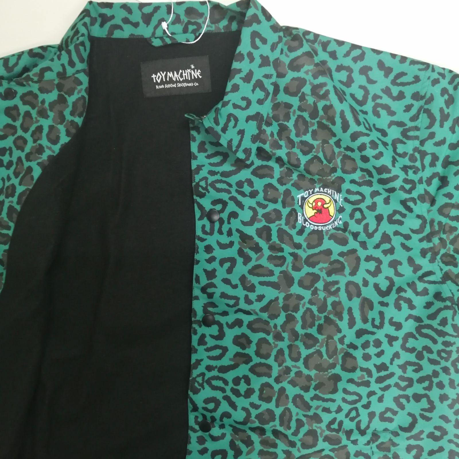 新作】【toy machine／トイマシーン・LEOPARD COACH JACKET（グリーン