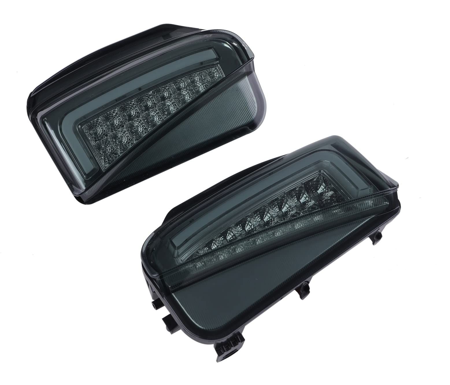 トヨタ 用 プリウス ZVW30系 後期 デイライト LED ファイバー 搭載 フロント バンパー ウインカー 左右セット ホワイト アンバー ライト クリアーレンズ スモークレンズ 各種 汎用 社外品 (スモ