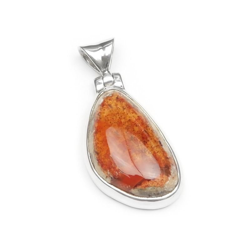 西蔵老礦紅朱砂宝瓶型虎牙天珠 朱砂色