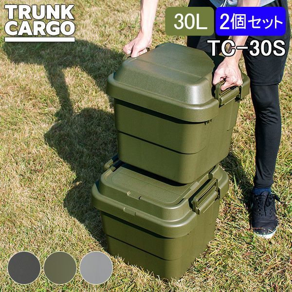 トランクカーゴ RISU 収納ボックス 2個セット 収納ケース アウトドア 30L TC-30S コンテナボックス フタ付き キャンプ スタッキング コンテナ リス RSU-84