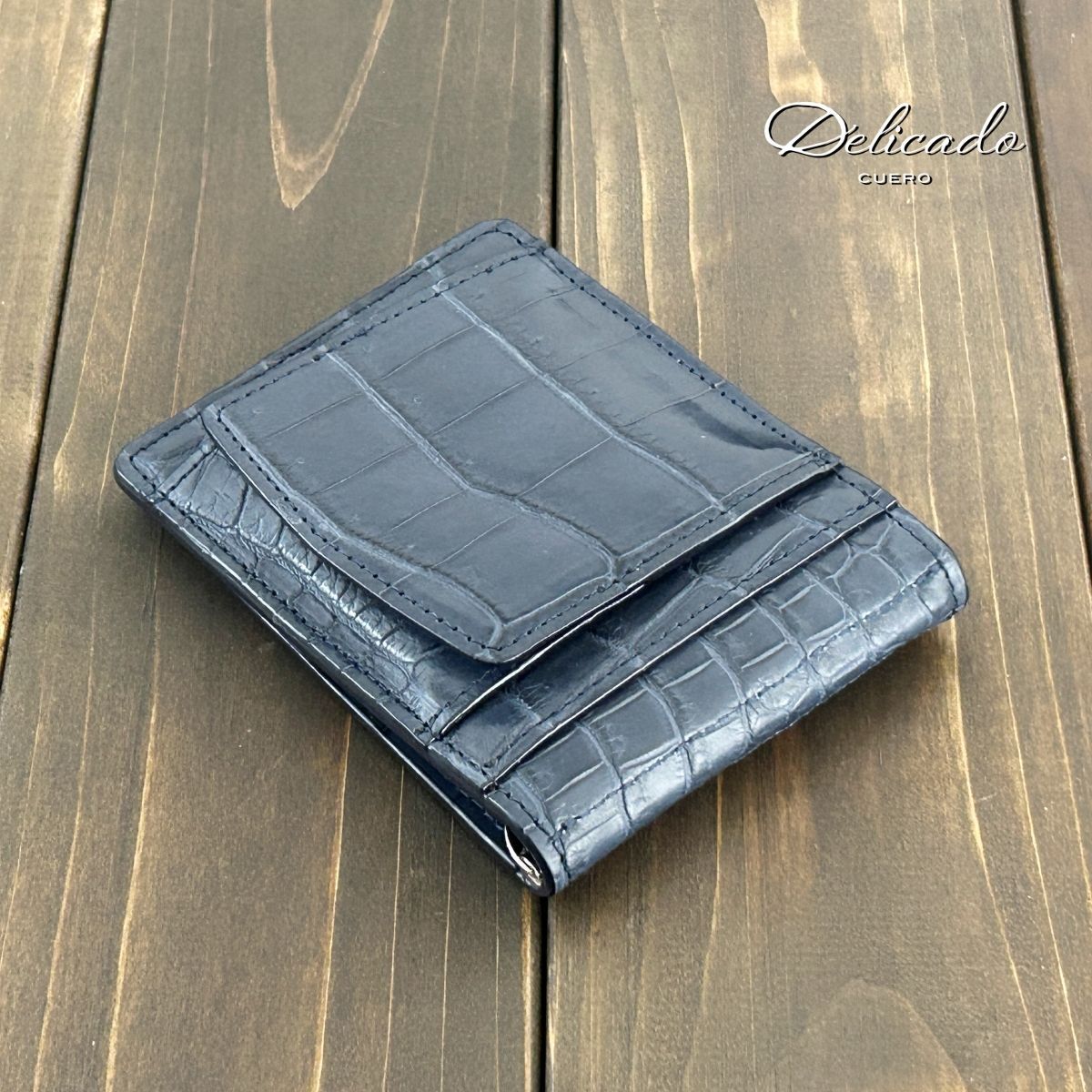 クロコダイル 無双 マネークリップ ブルーグレー