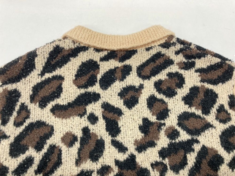 ティーモダンストリートウエア TTT MSW 21AW LEOPARD KNIT CARDIGAN ニット アクリル ウール ナイロン フロントボタン TTT-2021AW-KT08 カーディガン ヒョウ柄・レオパード柄 ベージュ Mサイズ 104MT-567