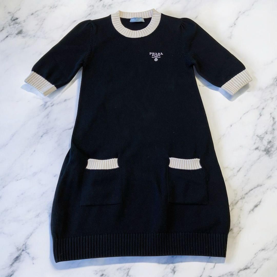 PRADA プラダ 23SS コットン ニットワンピース 23955 S〜M女性