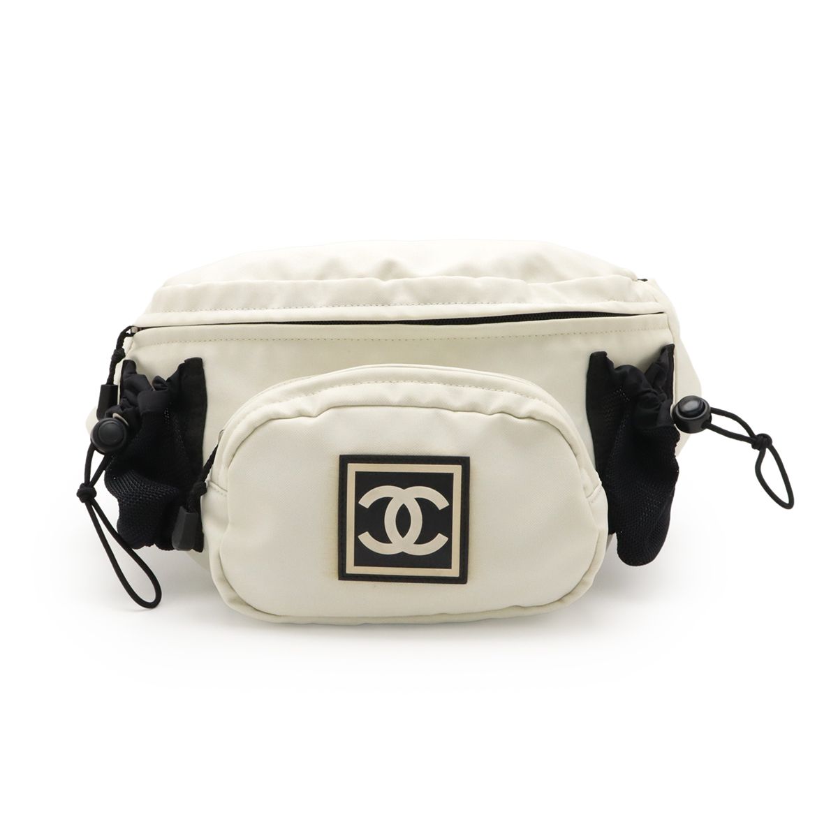 CHANEL シャネル スポーツライン ウエストポーチ ウエストバッグ ボディバッグ ココマーク ロゴ ナイロン ホワイト ブラック A24993