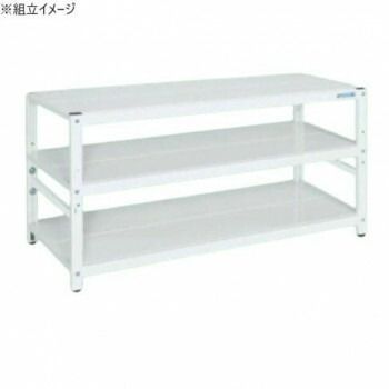 サカエ ラック高さ調整タイプ 1500×650×700mm パールホワイト 3段タイプ TSTN3-1570W