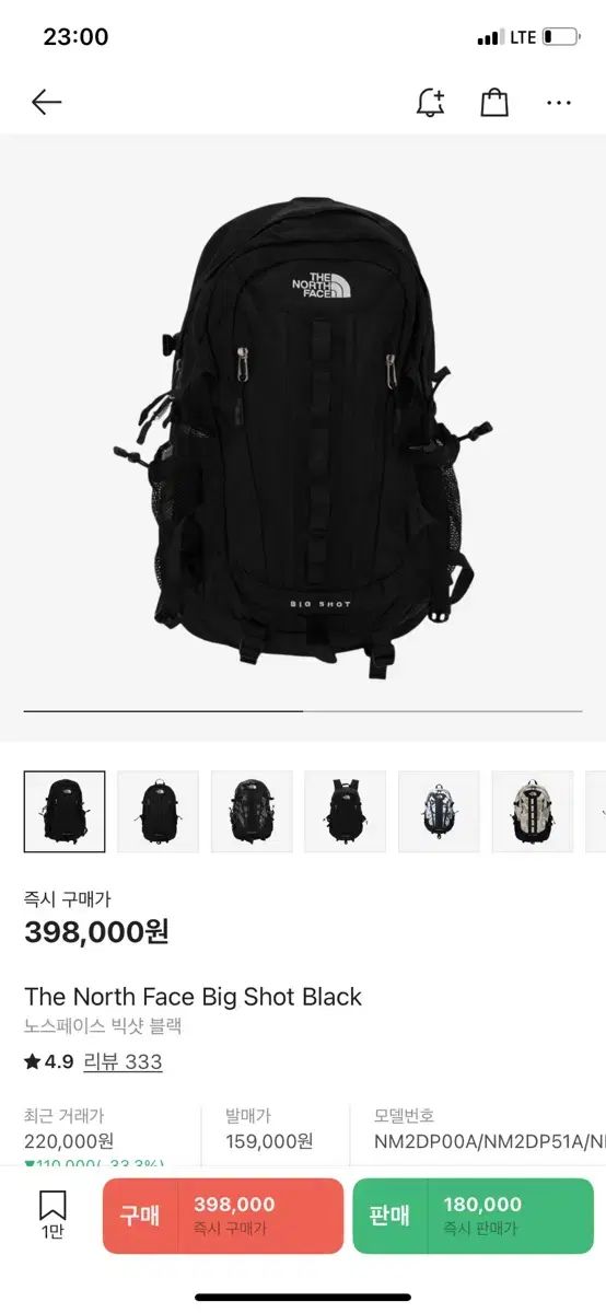 THE NORTH FACE ザノースフェイス BIGSHOT ブラック バックパック
