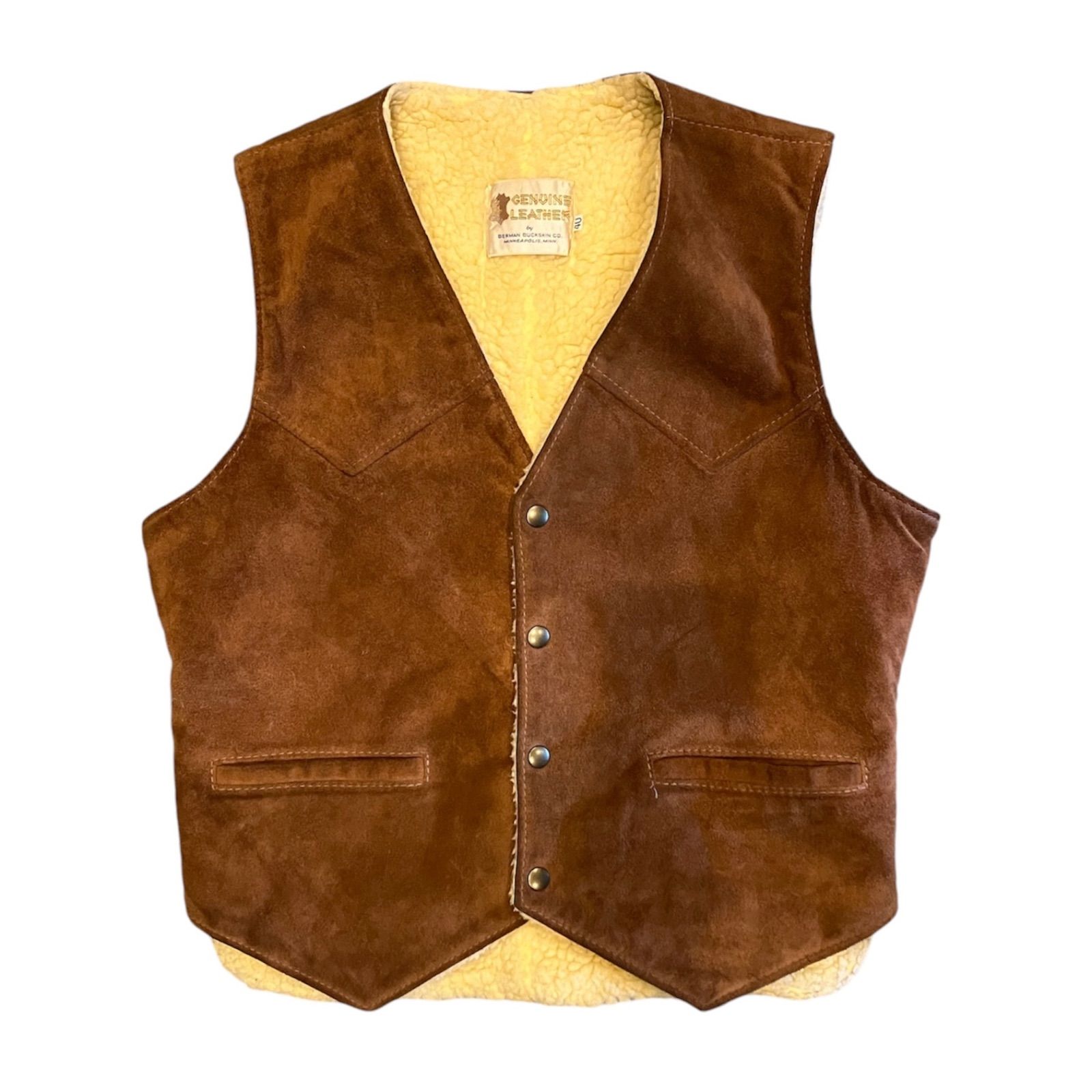 GENUINE LEATHER ボアベスト　ベスト