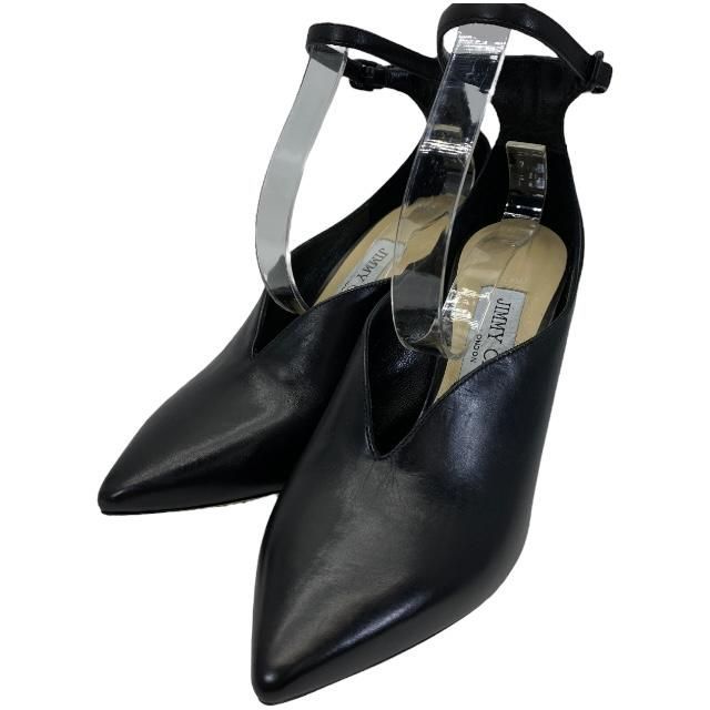 JIMMY CHOO ジミーチュウ パンプス ヒール シューズ ポインテッドトゥ レザー ブラック サイズ 36 約23cm