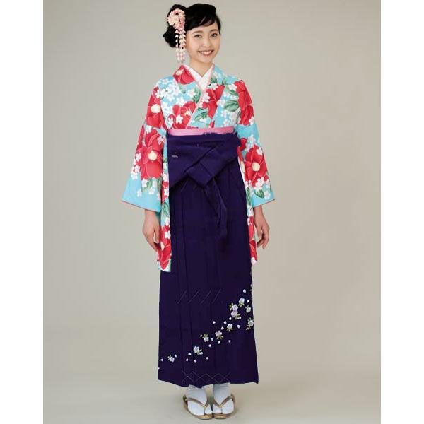 二尺袖 着物 袴フルセット ジュニア用へ直し 135cm～150cm HL 水色 袴変更可能 卒業式 NO22845-05 NO39944