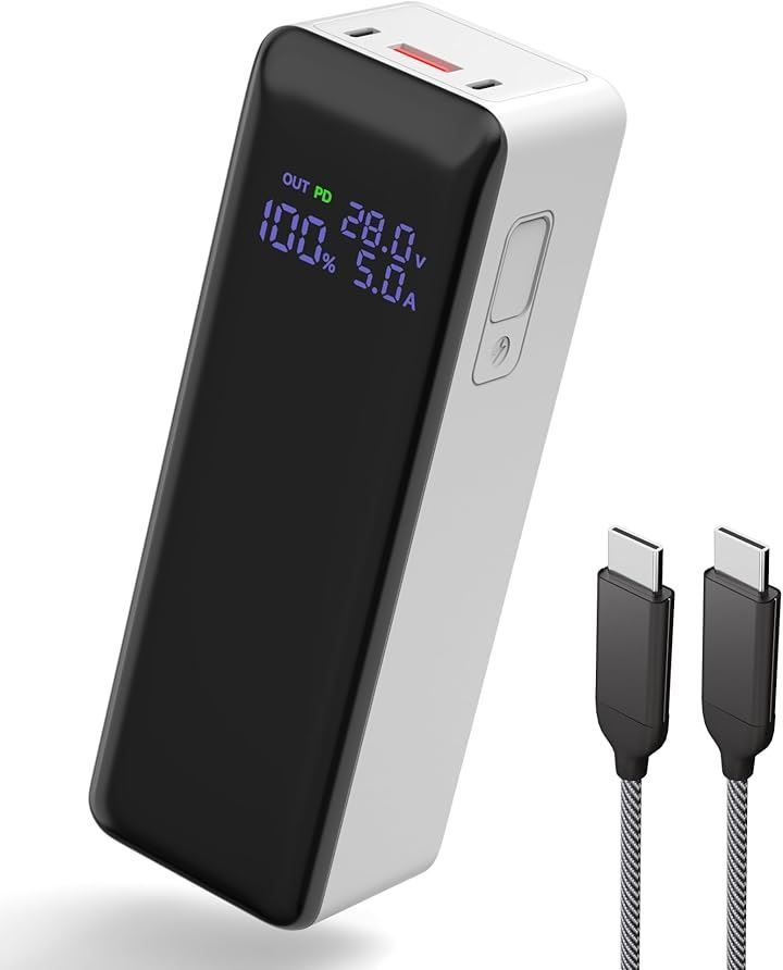AHEHO 40000mAh 大容量 モバイルバッテリー PD140w 急速充電パワーバンク 3 ポート装備 Type - Cx2 USB Ax1 3台同時充電可能 LCD デジタル残量表示搭載 小型 コンパクト 縦型デザイン(ホワイト)