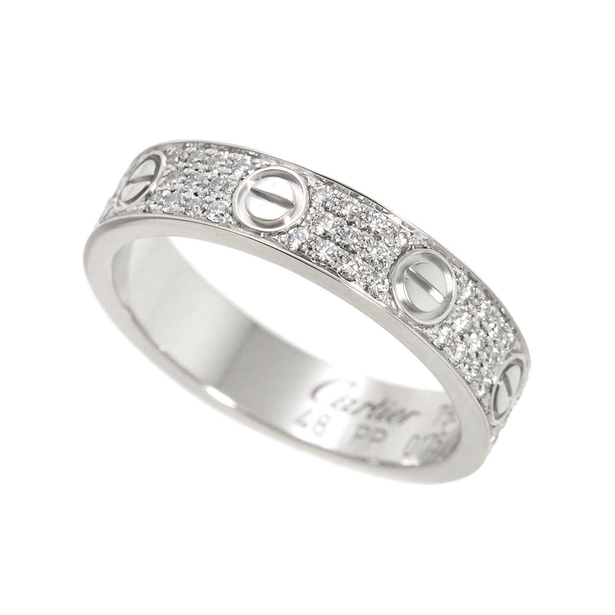 カルティエ Cartier ラブ スモール SM #48 リング フル パヴェダイヤ 