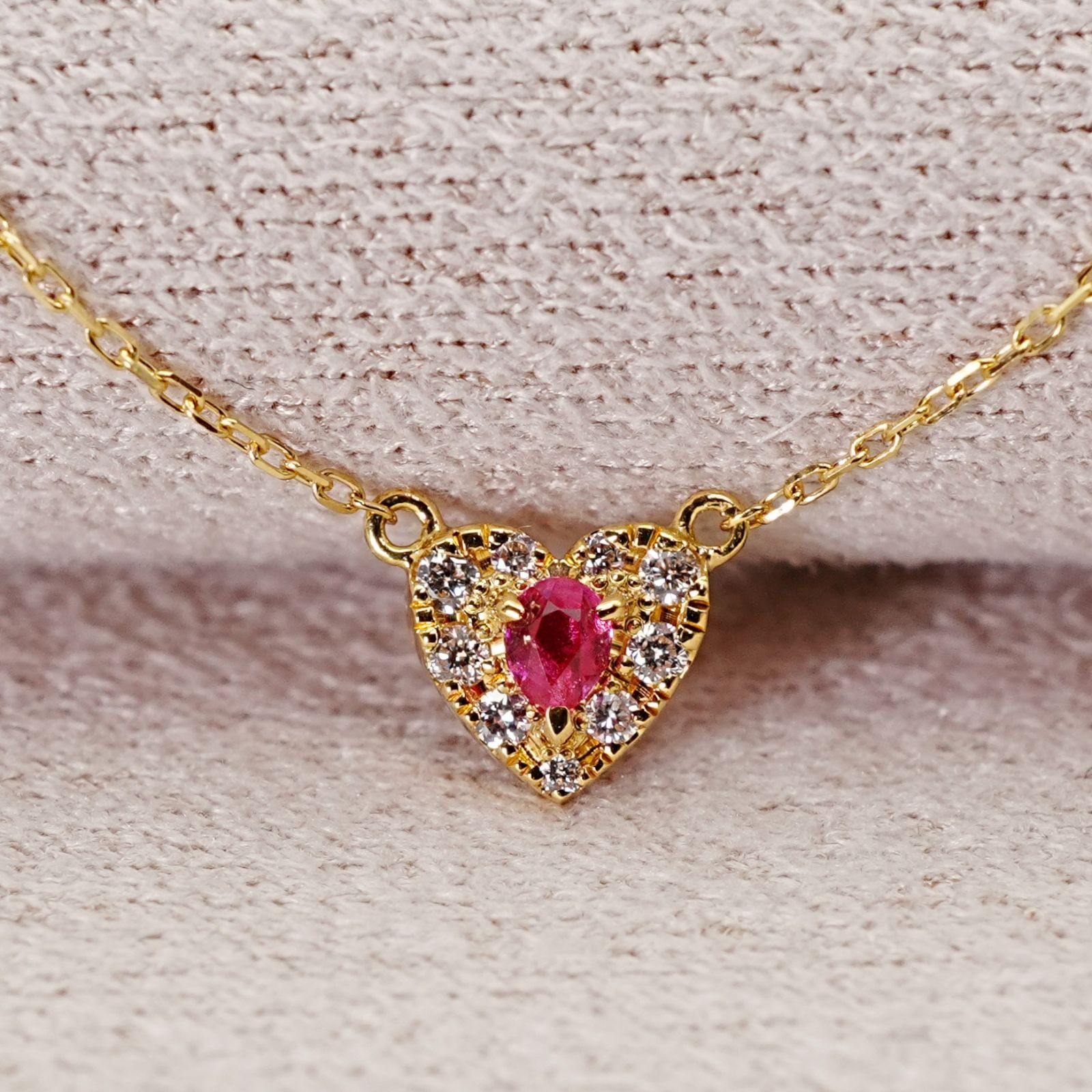 AHKAH ポワンハートパヴェ ネックレス AHKAH 18K ポワンハートパヴェネックレス ハートパヴェグラン