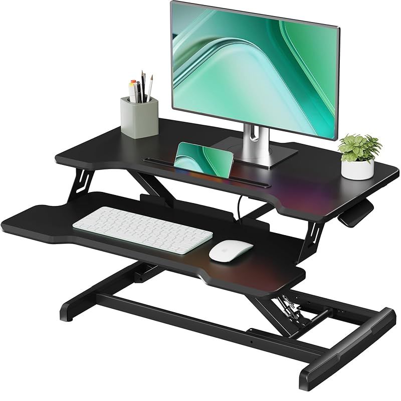 GIBBON MOUNTS スタンディングデスク 卓上 昇降式 幅72×40cm 高さ調節 昇降デスク フリーデスク デスクライザー オフィスワークテーブル ガス圧 無段階調節 テレワーク パソコンデスク キーボー