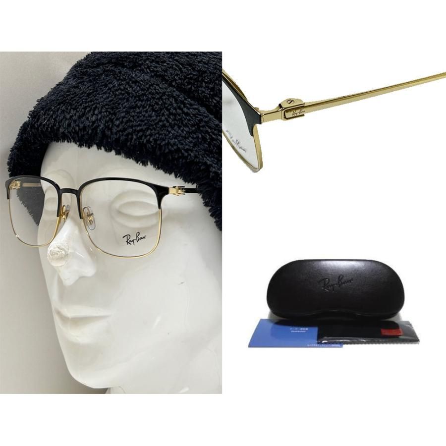 レイバン メガネ フレーム ブラック ゴールド RX6494-2991 RB6494 OPTICS Eyeglasses with Black On Gold Frame - RB6494