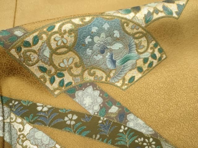平和屋着物□訪問着 花唐草文 暈し染め 金彩 正絹 逸品 未