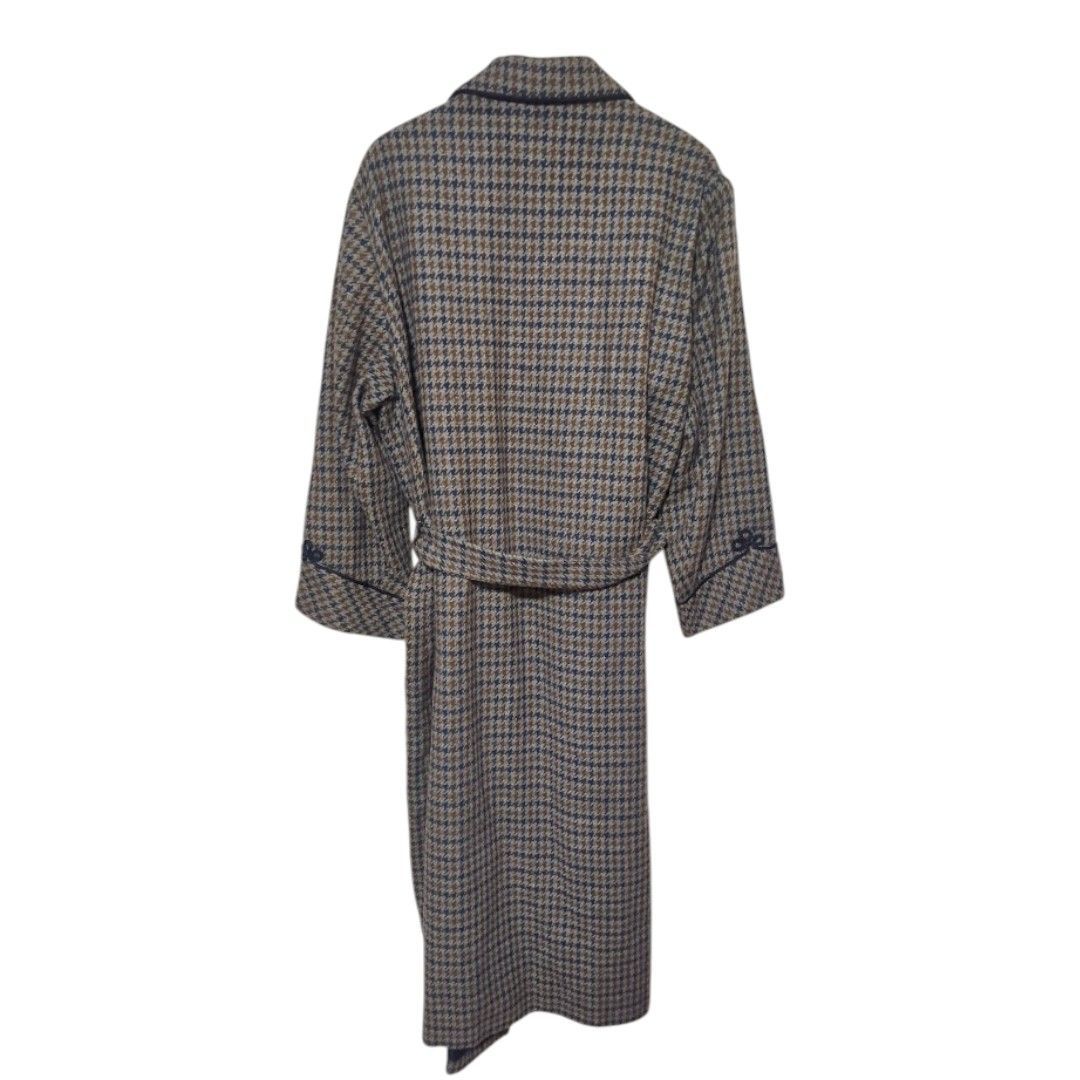 90s 00s Isetan 千鳥チェック ウール ガウン コート