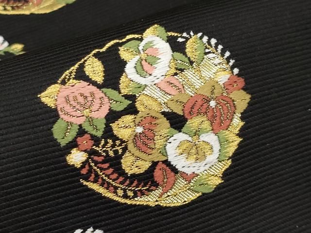 平和屋着物□極上 西陣の老舗 1782年創業 山下織物 六通柄袋帯 唐織 花