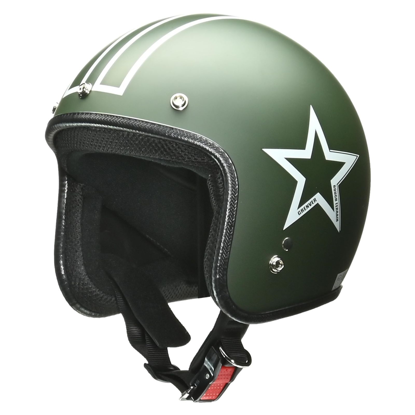 リード工業 バイクヘルメット ジェット GRENVER マットグリーン フリーサイズ -