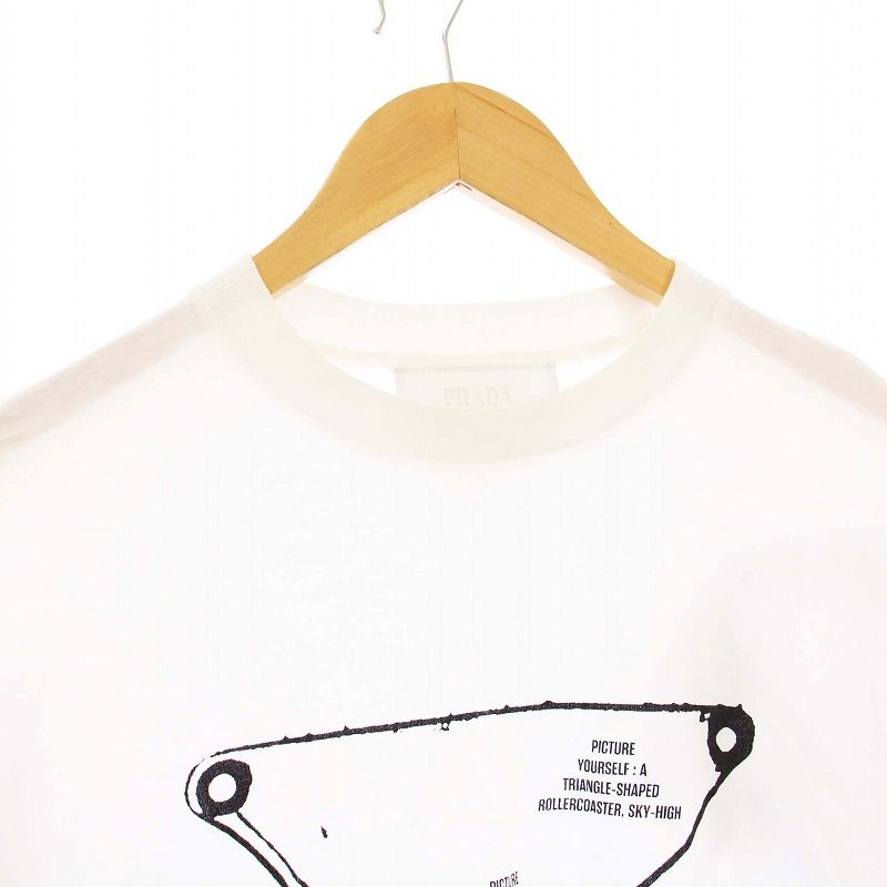 PRADA プラダ 20SS オーバーサイズ トライアングルロゴプリントTシャツ PRADA (プラダ) トライアングル ロゴ プレート クルーネック 半袖 T