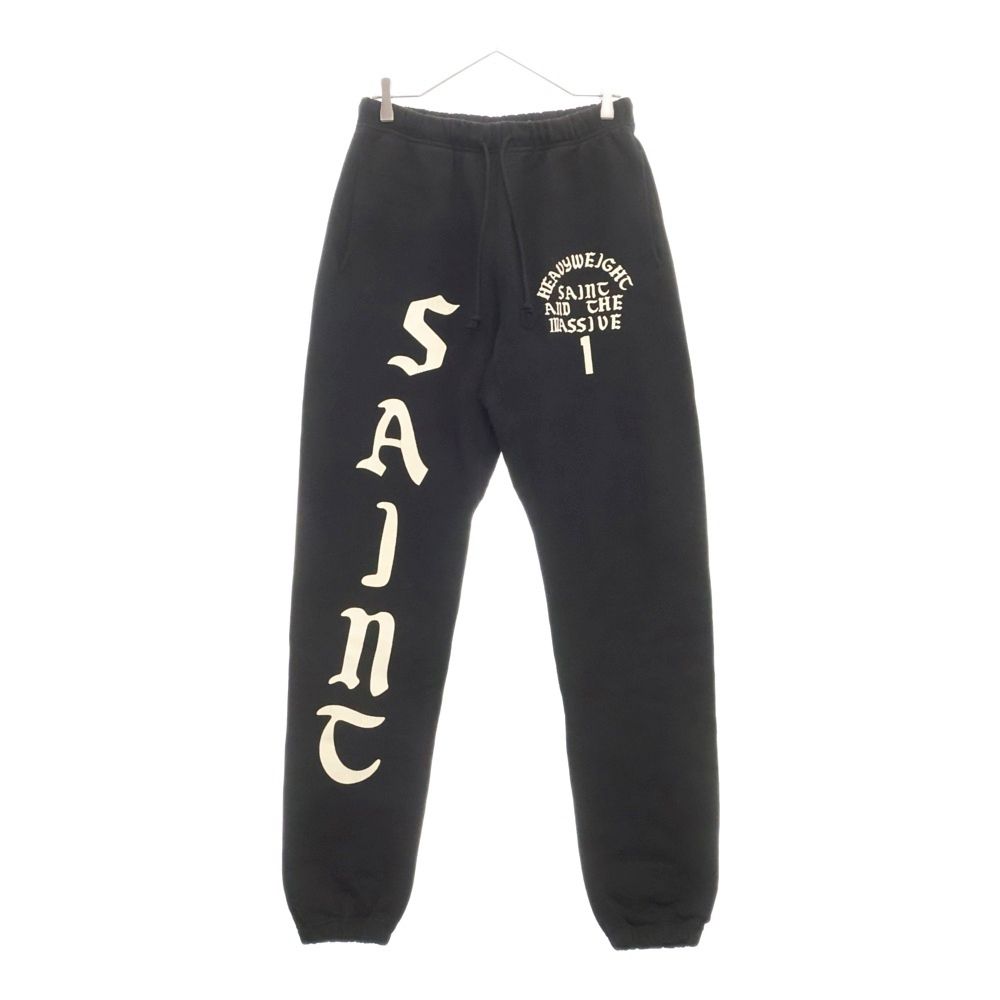 SAINT MICHAEL セントマイケル 24AW IT S SAINT SWT PNT ロゴプリント スウェット パンツ ブラック SM-YS1-0000-049