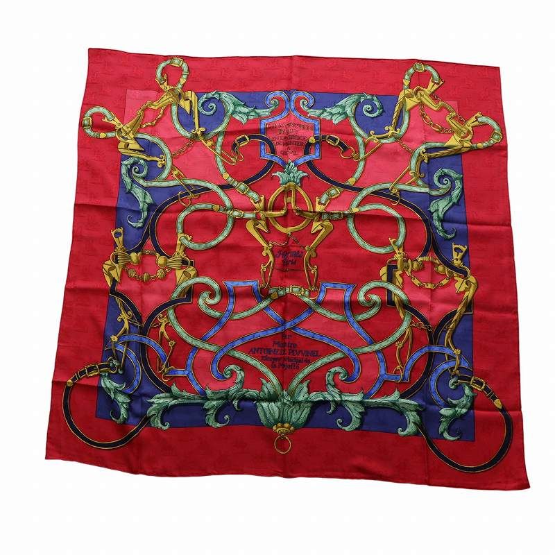 HERMES 総柄 スカーフ 大判 エルメス HERMES カレ90 L'INSTRVCTION DV ROY 帝王学 大判