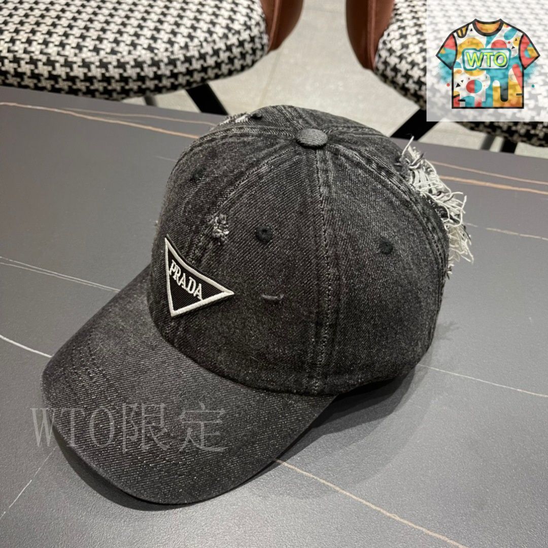 PRADA PLATE DENIM BASEBALL CAP デニムキャップ L Prada Denim baseball cap Prada