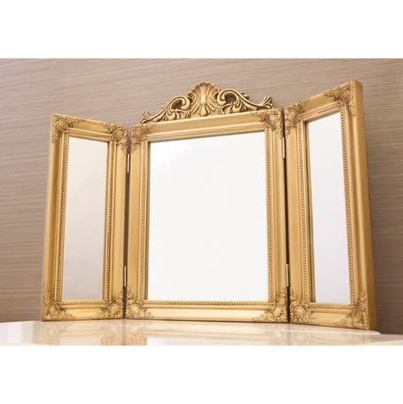 新生活応援!大特価? 数量 ゴールド Newチャーチルウッド 三面鏡 秋月貿易 Akizuki 全品無料。