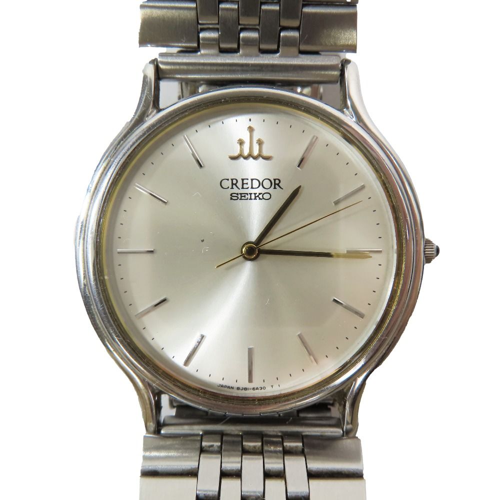 SEIKO セイコー CREDOR クレドール 腕時計 ステンレス クォーツ式 ウォッチ 8J81-6A30 シルバー メンズ 古着
