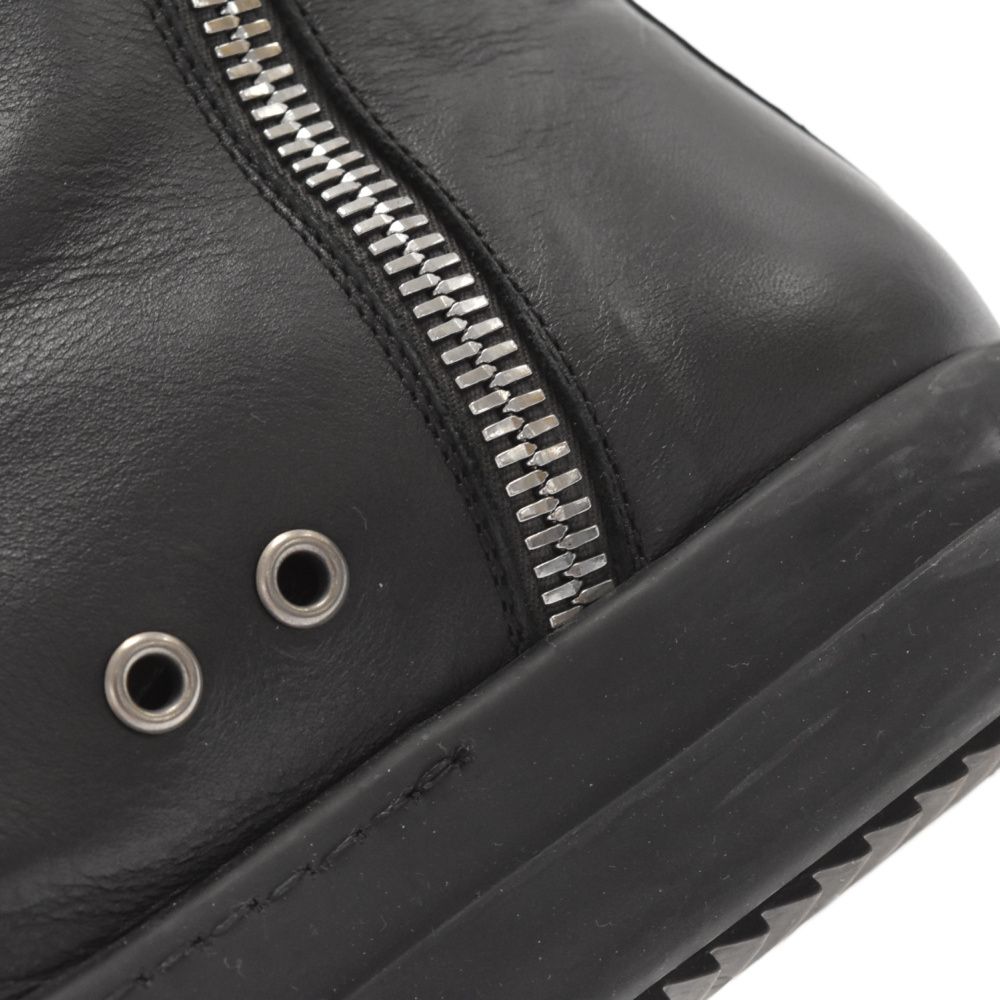 Rick Owens (リックオウエンス) 22AW RAMONES SNEAKERS RU02B2890 ラモーンズ サイドジップ  ハイカットスニーカー ブラック