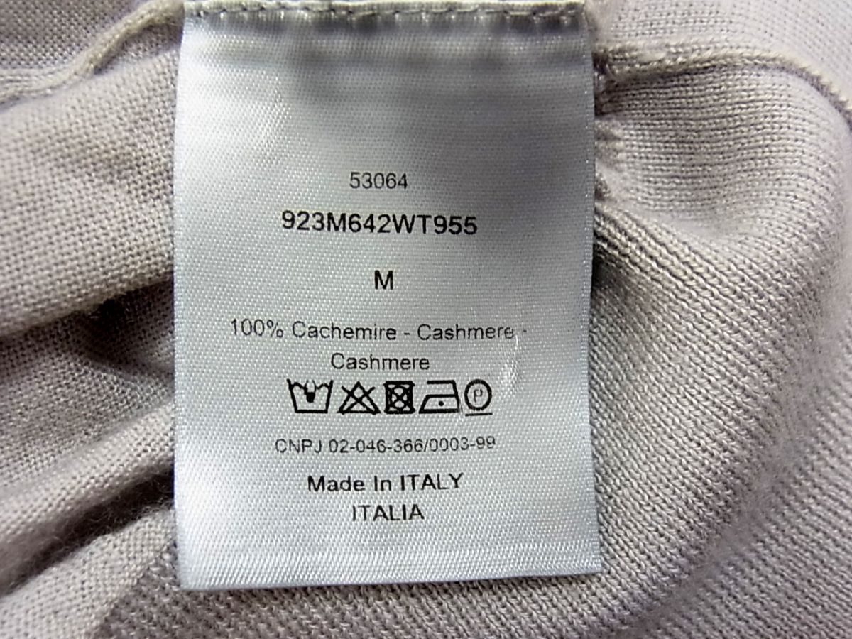 M  サイズM ◇DIOR 購入 カシミヤ100％ ニットセーター ゴールドロゴ刺繍 薄手