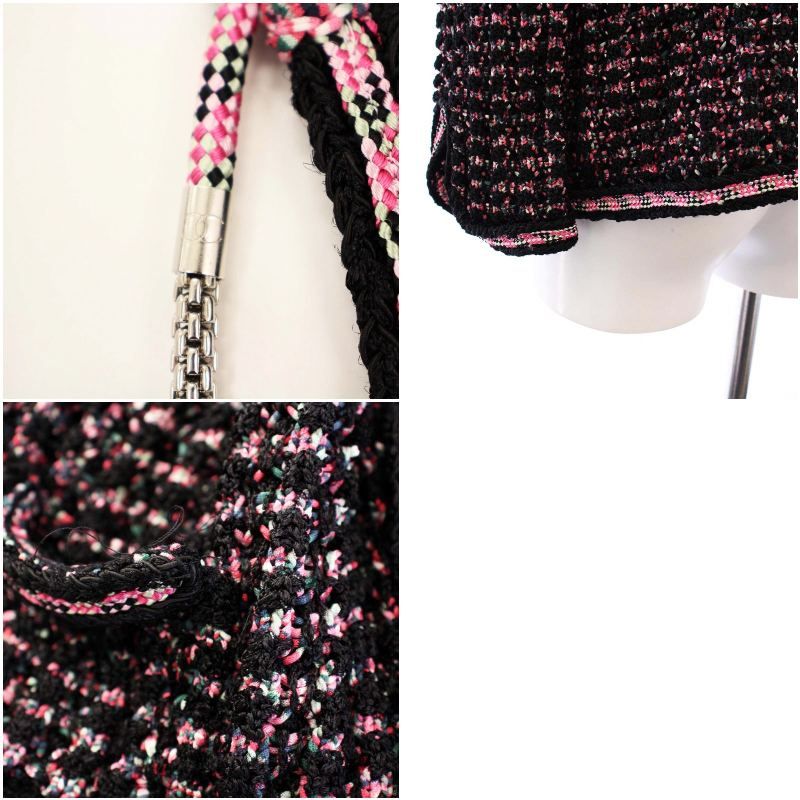 シャネル CHANEL ニットカーディガン 長袖 チェーン ココマーク 40